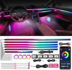 Dreamcolor Acrylic Ambient Lighting Car Lights – Wireless APP Control, Music Sync, Dynamic RGB Interior Car LED Strip Light Kit, 22-in-1 Customizable LED Neon Light Kits for Car Interior