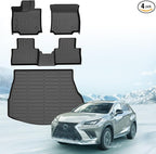 Sunsdrew Floor Mats Cargo Liner for 2022-2026 Lexus NX 250/NX 350/NX 350h/NX 450h+, All Weather Floor Liners & Trunk Cargo Mat NX350 Accessories Car Mats TPE Rubber Raised Edge