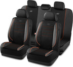 Skechers Air-Cooled Memory Foam Seat Covers,Mesh Thick Car Seat Covers,Piping Leather Car Seat Cover,Airbag Compatible,Automo