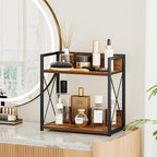 Giikin Kitchen Counter Shelf, Kitchen Countertop Organizer, 2 Tier Spice Rack for Counter, Wood Coffee Bar Organizer for Coff