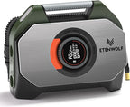 ETENWOLF Vortex S7 Tire Inflator for Heavy-Duty Vehicle, Portable Air Compressor for Car Tires with 160PSI & 38400 mAh Battery, Cordless Air Pump with 100% Duty Cycle & Dual Cylinder (Olive Green)