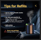 Smart Car Air Freshener with Star Light & 150ml Diffusers Oil Refills, Auto On/Off Aroma Diffuser, 3 Adjustable Modes Recharg