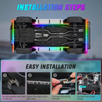 Nilight 4Pcs Aluminum Underglow Neon Accent Strip Lights 396 LEDs Dream Color Door Assist Multi Mode Sound Active Function Music Modes with APP Remote Control Underbody Light Strips for Car Truck RV