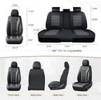 Coverado Car Seat Covers Full Set, Seat Covers for Cars, Front Seat Covers and Back Seat Cover Waterproof Leather Automotive 