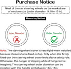 Black & Red Carbon Fiber Leather Steering Wheel Cover, 14.5-15 Inch Non-Slip Breathable Microfiber Leather Car Steering Wheel