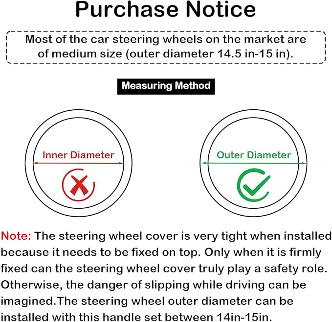 Black & Red Carbon Fiber Leather Steering Wheel Cover, 14.5-15 Inch Non-Slip Breathable Microfiber Leather Car Steering Wheel