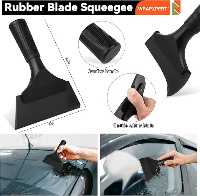 WRAPXPERT Window Tint Kit 15 PCS Vinyl Wrap Tools Kit Vehicle Glass Protective Film Installing Tool Included Squeegee Tool Kit, Plastic Scraper, Safety Film Cutter, Utility Knife with Blades