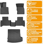 Floor Mats for Alfa Romeo Stelvio & Stelvio Quadrifoglio 2018-2025, Floor Mats for Stelvio Base Ti Veloce, 2 Row Floor Mats & Cargo Mat(with Subwoofer), TPE Anti-Slip Stelvio Mats Accessories