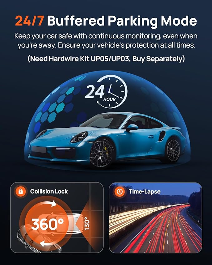 70mai Dual Dash Cam Front and Rear 4K, Car Camera for Cars with Sony IMX678, STARVIS 2 Night Vision, 4G LTE, AI Motion Detect