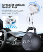 Magnetic Suction Cup Phone Mount for Magsafe, 360° Adjustable Magnetic Car Phone Holder, Pocket Size Foldable Car Mount, Phone Holders for Your Car for iPhone 17 16 15 14 13 12 Series,White
