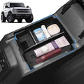 2026 Upgrade Center Console Organizer fit for 2025 2026 Ford Bronco 4 Door Bronco Center Console Storage with Rubber Mats for Ford Bronco 2025+ Storage Accessories|Not for 2 Dooor/Manual/Sport Model|