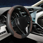 Steering Wheel Cover Universal Standard Size 14.5-15 inch, Breathable Microfiber Leather, Anti-Slip, Soft Grip, Sporty Design