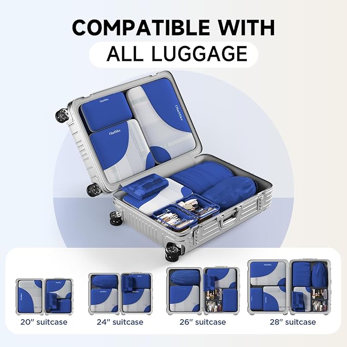 11 Set Packing Cubes for Travel, Gifts for Women Mom Kids, TSA Approved Bags for Makeup, Cosmetic, Toiletry, Suitcase Organiz