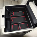 EDBETOS Center Console Organizer Tray Compatible with Chevy Silverado/GMC Sierra Accessories 2014-2018 and Chevy Tahoe Suburban/GMC Yukon 2015-2020 (Full Console w/Bucket Seats ONLY),Red