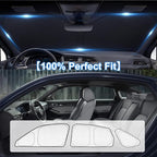 KMF 8pcs Thicken Sun Shades for Honda Civic Sedan 2022-2025(Not Hatchback) Accessories,Full Car Window Covers Sunshade for Windshield Side Rear, UV Block and Blackout Privacy for Camping
