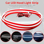 94.5 Inch Car Hood Light Strip, White Exterior Dynamic Car LED Hood Light, Flexible & Waterproof, Universal Exterior Daytime Running Light Strip with Fuse Protection for Cars, SUVs, Trucks
