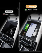 2026 Tucson Center Console Organizer - 2 Pcs Center Console Organizer + Lower Console Storage Tray For 2025-2026 Hyundai Tucson(Limited)/Tucson Hybrid - ONLY Fit 2025 2026 Tucson With Electronic Shift