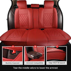 MIROZO Seat Covers Full Set,Waterproof Faux Leather Car Seat Covers Breathable Car Seat Protector Universal Automotive Vehicl
