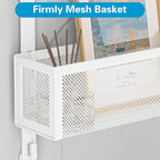 Over The Door Hooks Organizer, Door Hanger Towel Rack with 2 Baskets, Adjustable Over The Door Coat Rack, Back of Door Storag