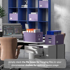 File Organizer Collapsible Storage Box for Office File Box with Lids Document Organizer for Office and Home Easy Slide Durabl