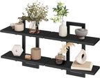HOOBRO Floating Shelves, 15 Inch Wall Shelf Set of 2, Wall Mounted Storage Shelves 2-Tier, Hanging Bathroom Shelves, for Livi