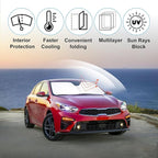 Front Windshield Sun Shade Foldable Car Front Window Sun Shade Windshield Shade Custom Fit for 2019-2023 Kia Forte Block UV Rays Accessories Heat Keep Cooler