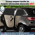 ZATOOTO Blackout Window Shades 4 Pack - Magnetic Sun Shade for Side Windows, Privacy Car Blind Curtains, Baby, Pet, Camping, Travel