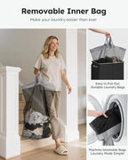 SOLEDI Laundry Hamper with Lid 130L Large & Tall Collapsible Laundry Basket, Clothes Hamper with Bag Removable Easy to Carry,