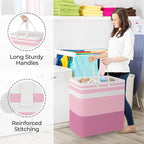 StorageRight Large Collapsible Laundry Basket Hamper with Easy Carry Handles，Freestanding Clothes Hampers for Laundry, Bedroo