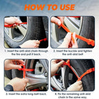 10PCS Universal Anti-Skid Snow Tire Chains,2026 Upgraded Portable Emergency Non-Slip Plastic Cable Ties, Winter Car Truck SUV