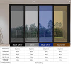 STATINT Window Film Privacy One Way Mirror Glass Tint Heat Control Sun UV Blocking Sliding Door Tinting Reflective Static Cling for Home, Black-Silver, 55.1 Inch X 32.8 Feet