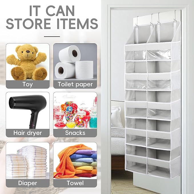 Ridering Over the Door Organizer 5 Tiers,Extra Large Behind Door Storage of 10 Compartments for Toys Clothes Diaper Organizer