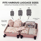 8 Set Packing Cubes for Travel with Clear Toiletry Bag, Durable Luggage Packing Organizers, Carry-On Accessories, TSA Approve