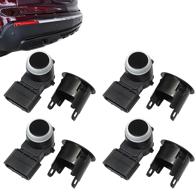 XQSMWF 4Pcs Bumper Parking Sensor and Retainer Fit for Acura MDX RLX 2014-2016 TLX 2015-2016 3.5L, Replace 39680TZ5A01 39681TZ5A0 39680-TZ5-A01 Parking Aid Sensor Black