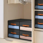 DIMJ Closet Organizers and Storage - Foldable Storage Bins with Drawers Fabric Stackable Storage Drawers with Clear Window,Fa