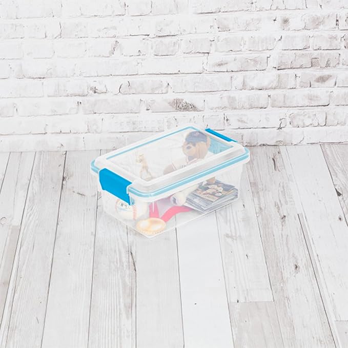 Sterilite 18-Pack Gasket Box, Weather-Resistant Storage Bins with Latching Lids, 7.5 Quart - Heavy-Duty Organizing Containers