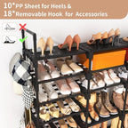 ROJASOP Large Shoe Rack Organizer for Entryway Closet 64-68 Pairs 9-Tier Heavy Duty Tall Garage Shoe Rack Shoe Shelf Shoes St