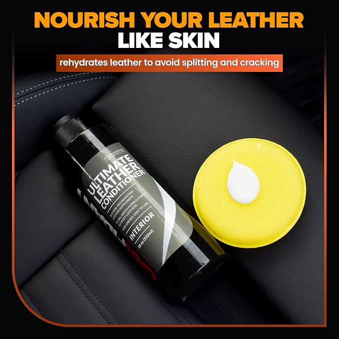 Leather Couch Conditioner & Restorer - Full Leather Restore & Conditioning Kit with Applicator Pad for Car Seats, Couch, Furn