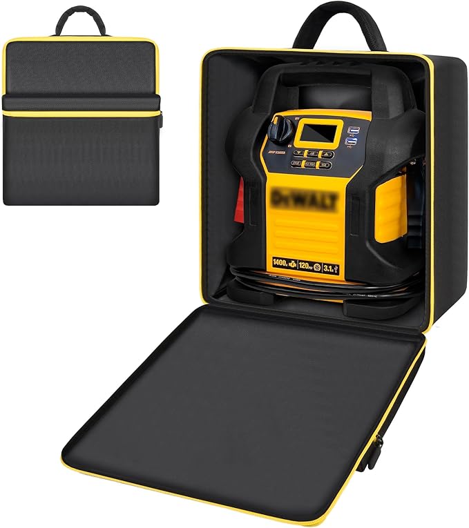 Car Jumper Starter Storage Bag Compatible with DEWALT DXAEJ14 Digital Portable Power Station Air Compressor, Carrying Case