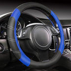 CAR PASS Line Rider Microfiber 14 Inch Leather Sporty Steering Wheel Cover Universal Fits for Truck,SUV,Cars, Anti-Slip Safet