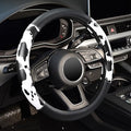ZHOL Cow Print Steering Wheel Cover, Universal Fit 14.5-15 inch Premium Microfiber Leather Steering Wheel Protector for Cars/