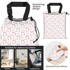 Car Trash Bag Large Hanging Can for Back of Seat, Cute Waterproof Car Garbage Bag for Vehicle, Travelling, Outdoor Cute Pink Bow Heart
