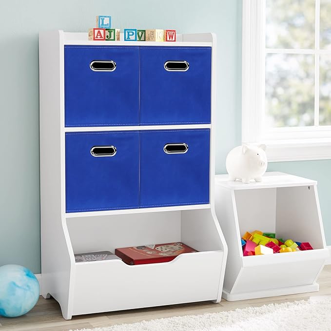 Black Fabric Cubby Storage Bins,13x13x13 Inches ,Cube Organizer Bin Foldable Storage Boxes with Dual Handles Fabric Organizer