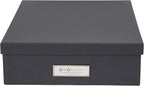 Bigso Oskar Fiberboard Label Frame Document Letter Box - File Organizer Box for Important Paperwork - Document Storage with a
