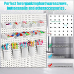 Yookeer 20 Pcs Pegboard Bins and Cups with Hooks and Loops Peg Assortment Organizer Accessories Various Tool Organizer Pegboa