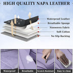 Coverado Universal Seat Covers Front, Universal Seat Covers for Cars, 2-Pack Waterproof Nappa Leather Car Seat Covers with He