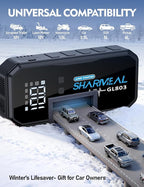 Sharmeal 22-in-1 9000A Jump Starter, 24000mAh Car Booster Pack with 80W AC Outlet & PD 35W Super Fast Charging, 12V Jump