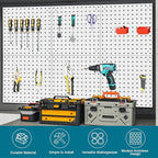 6 Pack Steel Peg Board,Universal 1/8 and 1/4 Pegboard Accessories,Ideal for Garage Tool Storage, Office Organization, Craft R