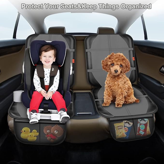 Car Seat Protector,2 Pack Automotive Seat Protectors Baby Carseat Pad Waterproof & Durable 600D Fabric for Child Baby Car Sea