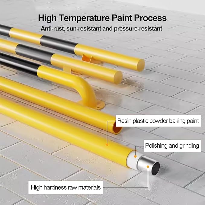 Steel Pipe Parking Stopper for Garage, Car Blocker, Garage Parking Aid, for Various Car Parking(100cm/39.3in)